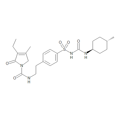 Molecular formula of Glimepiride (C24H34N4O5S)